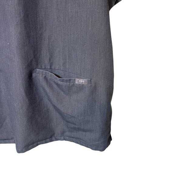 Figs Scrub Top Casma Womens XXL Gray V-Neck Short Sleeve With Pockets - Picture 2 of 5
